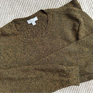 COS MEN’S ARMY GREEN & ORANGE KNIT SWEATER XL
